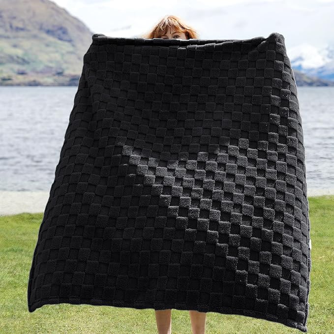 Bedsure GentleSoft Black Throw Blanket for Couch - Super Soft Cozy Blankets Gifts for Women Men Girls, Cute Small Fleece Throws for Bedroom Home Decor, 50x70 Inches-Ruum Studio Home