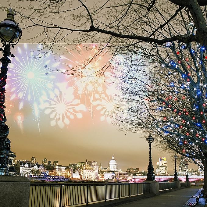 HOME LIGHTING 200 LED 66FT Fairy String Lights, July 4th Patriotic Light with 8 Lighting Modes, Mini Lights Plug in for Indoor Outdoor Independence Day Tree Holiday Party Decor, Red Blue & White-Ruum Studio Home