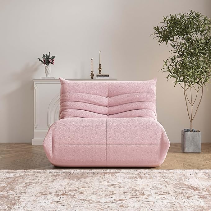 Bean Bag Chair, Fireside Chair Bean Bag Sofa Large Bean Bag Chair for Adults, Bean Bag Chairs for Teens with High Density Comfortable Foam, Memory Foam Bean Bag for Living Room, Bedroom (Pink)-Ruum Studio Home