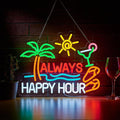 Always Happy Hour Beer Bar Neon Sign for Wall Décor Dimmable USB LED Neon Light for Home Tiki Bar Decor Man Cave Parties Gift-Ruum Studio Home