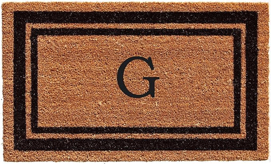 Calloway Mills 152963672G Black Border 36" x 72" Monogram Doormat Letter (G)-Ruum Studio Home