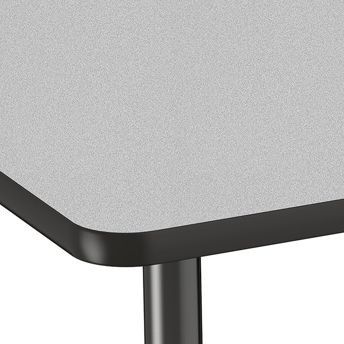 FDP Rectangle Activity School and Classroom Kids Table (24 x 72 inch), Chunky Toddler Legs, Adjustable Table Height 15-24 inches - Gray Top and Black Edge-Ruum Studio Home