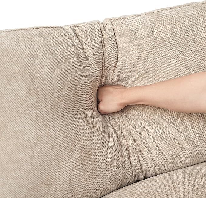 JACH Sectional Couches for Living Room, Cloud Sectional Couch with Deep Seat, Down Filled Modular Sofa, Covers Removeable & Washable, Love Seat Sofas Furniture for Living Room, Khaki-Ruum Studio Home