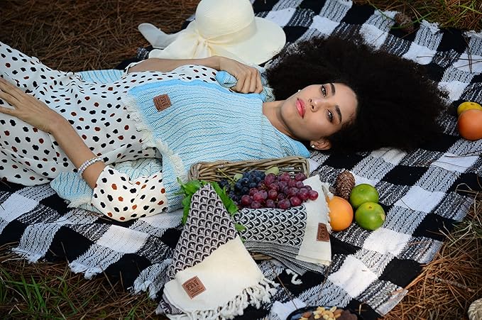 Gold Case Throw Blanket for Couch – 100% Recycled Turkish Cotton Blankets & Throws – Elegant Decorative Throw Blankets for Living Room Sofa – Woven Throws for Couch – Black – 60x80-Ruum Studio Home