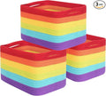 MINTWOOD Design 3-Pack Storage Baskets for Shelves, Playroom and Classroom, Book Basket, Decorative Storage Cube Bins, Woven Closet Organizers, Pantry and Shoe Organizer, Rainbow-Ruum Studio Home