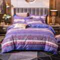 ABREEZE Bohemian Vintage King Size Floral Cotton Bedding Set 3Pcs Duvet Cover Set Boho Purple Paisley 100% Egyptian Brushed Cotton Reversible Home Bedding Collection-Ruum Studio Home