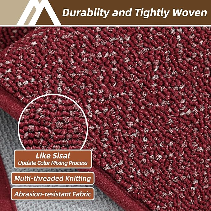 COSY HOMEER-Door-Mat 36"x60" Non Slip Absorbent Entryway Rugs Dirt Trapper Doormats Washable Entrance Mats Low Pile Welcome Floor Mat for Front Back Door and Entry Mats,Red-Ruum Studio Home