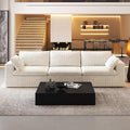 118" 3-Seater Cloud Sofa,Modular Sectional Couch,Modern Deep Seat Upholstered Couches with Plush Corduroy Fabric for Living Room Furniture,Bedroom and Apartment,No Assembly Required,White-Ruum Studio Home