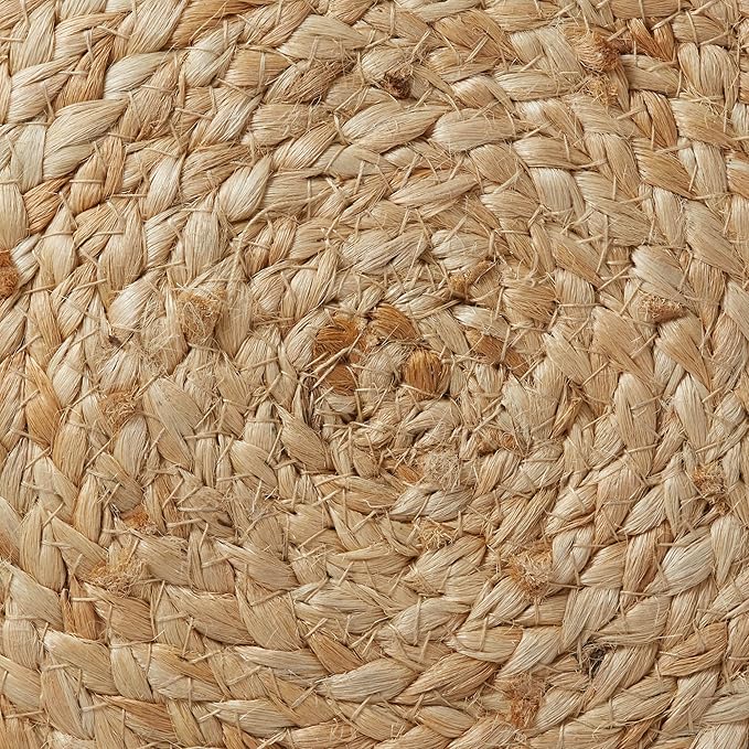 Casafield Hand-Braided Jute Pouf Ottoman Footrest, 19" Round x 10-1/2" High, Natural Woven Boho Floor Cushion, Home Decor for Living Room, Bedroom, Apartment-Ruum Studio Home