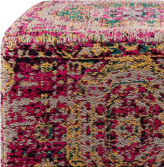Mark&Day Pouf Ottoman, Kaltenleutgeben Traditional Bright Pink Cube Pouf Foot Rest for Living Room, Bedroom and Boho Home Decor (18"x18"x18")-Ruum Studio Home