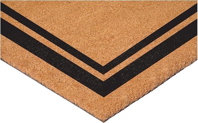 Calloway Mills 152961830P Black Border 18" x 30" Monogram Doormat, (Letter P)-Ruum Studio Home