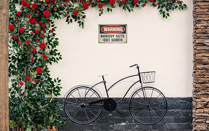 Vintage Tin Sign Retro Metal Funny Warning Signs for Home Decor Stylish Wall Art Plaques Gift for Bathroom Kitchen and Gothic Wall Decor in Every Room 12x8 in-Ruum Studio Home