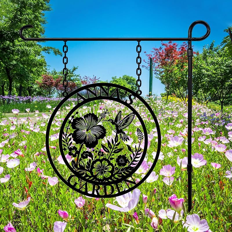 Custom Metal Garden Sign, Personalized Metal Home Garden Sign, Garden Gecor for Outside, Personalized Garden Signs with Name, Flower Garden Sign, Mom Grandma Women gifts-Ruum Studio Home