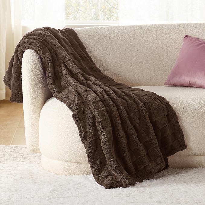 Bedsure GentleSoft Dark Brown Throw Blanket for Couch - Super Soft Cozy Blankets Gifts for Women Men Girls, Cute Small Fleece Throws for Bedroom Home Decor, 50x70 Inches-Ruum Studio Home