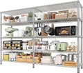 REIBII 1500LBS Storage Shelves 61.7''W Wire Shelving Unit 5 Tier Metal Shelving for Storage Rack Shelves Heavy Duty Garage Shelf Pantry Shelves Kitchen Shelving, 61.7" W*72.4" H*15.8" D, Chrome-Ruum Studio Home