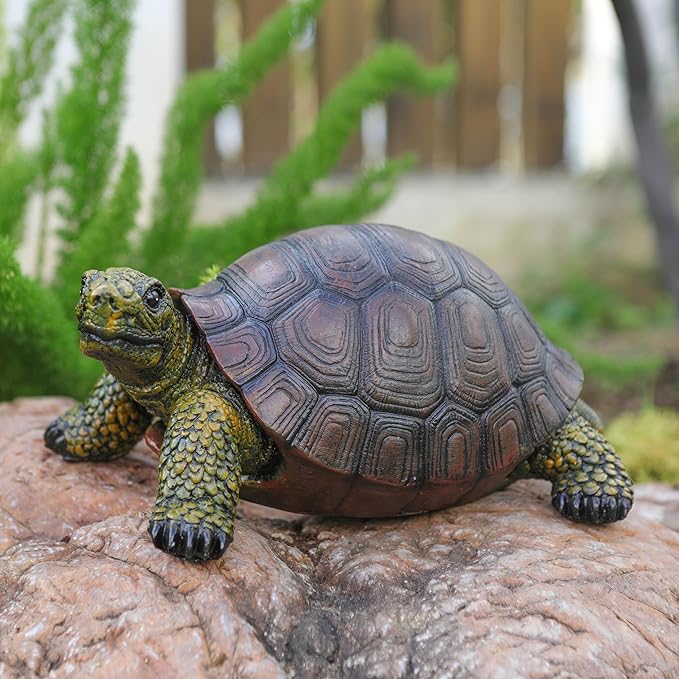 Weather-Resistant Resin Turtle Statue Decoration, Exquisite Handicraft, Artistic Simulation Animal Sculpture, Suitable for Outdoor Gardens, Courtyards, Ponds, Colorful Holiday Decoration Gifts-Ruum Studio Home