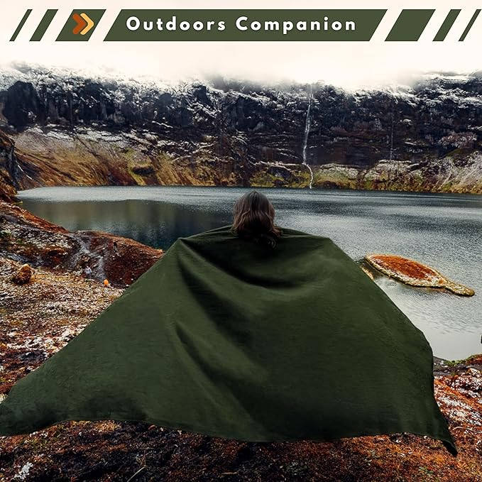 LATITUDE ZERO; Camping Alpaca Wool Throw Blanket | Warm, Ultra-Soft, Breathable, Non-Itchy Outdoor Blanket-Throw | Hypoallergenic and Beautiful Fabric (Army Green)-Ruum Studio Home