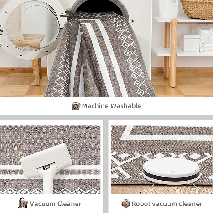 Outdoor Patio Rug, Outside Rectangular Carpet, Moroccan Geometric Rugs, Washable Large Indoor Outdoor Rug 6x9 Mats for RV, Picnic, Backyard, Deck, Balcony, Porch, Beach-Ruum Studio Home