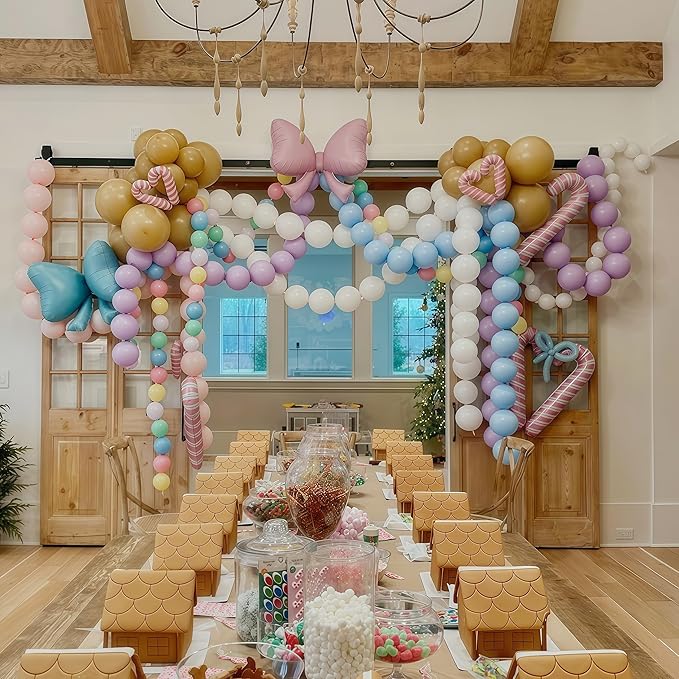 Blue and White Link Balloons, 60PCS Baby Light Blue White Linking Balloons with Tail for Making Balloon Wall Arch and Chains, Quick Balloon for Wedding Birthday Baby Shower Party Decorations (6inch)-Ruum Studio Home