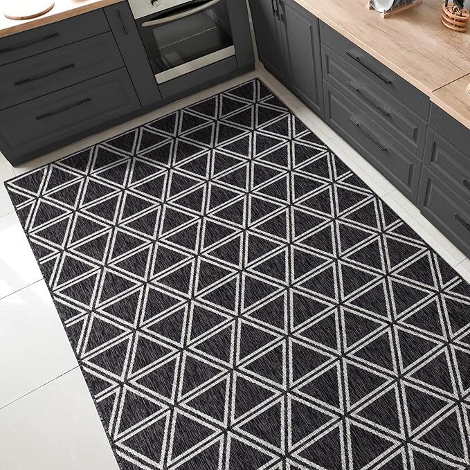 Keen Home Design Outdoor Rug - 6x9 Washable Indoor/Outdoor Rug for Patio, Balcony, Kitchen, Garden, Beach, Deck and Porch. Size: 6'7" x 9'2"-Ruum Studio Home