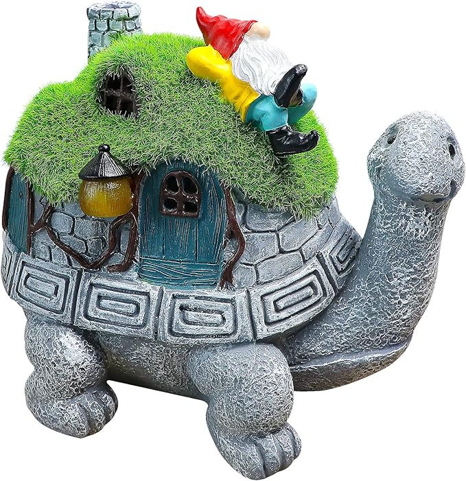 SunGlee Solar Turtles for Outdoors Turtle Solar Light Garden Statue, Cute Tortoise Garden Outdoor Turtle Decor for Patio Lawn Yard Gifts for Mom Grandma Housewarming Birthday-Ruum Studio Home