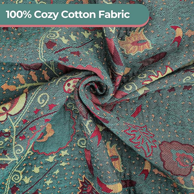 Boho Fall Throw Blanket for Bed，100% Ultra Cotton Soft Breathable Bed Throw Floral Printed Farmhouse Decor Rustic Bed Throws for Couch Sofa Quilt 80" x 90"-Ruum Studio Home