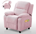 Ulax furniture Corduroy Kids Recliner Chair, Toddler Armrest Sofa Couch, Ergonomic Adjustable Lounge Sofa with Footrest, Padded Backrest, Storage Arms, Pink Recliner for Girls and Boys-Ruum Studio Home