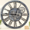 HOIBAI Large Wall Clock, Wall Clocks for Living Room Decor 36 Inch Farmhouse Vintage Rustic Kitchen Wall Decor Vintage Roman Oversized Wall Clock for Home Bedroom House, Moving Gears Clock-Ruum Studio Home