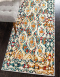 Unique Loom Rosso Collection Vintage, Geometric, Bohemian, Traditional, Distressed, Southwestern Area Rug, 2' 0" x 6' 0", Multi/Ivory-Ruum Studio Home