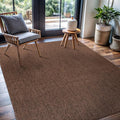 CAMILSON Easy Jute Rug 4x6, Indoor Outdoor Brown Color Fiber Area Rugs for Living Room Patio and Kitchen Rug, Solid Boho Woven Design, Easy-Cleaning, Washable Outside Carpet Alfombras (4 x 6)-Ruum Studio Home