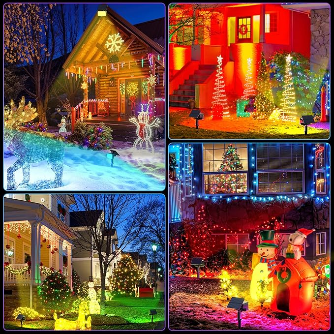 WELALO Solar Color Changing Spot Lights Outdoor, Waterproof Solar Christmas Lights with 9 Modes, Multicolor RGB Landscape Spotlights for Garden Yard Driveway Lawn Patio Pathway Decorations, 6 Pack-Ruum Studio Home