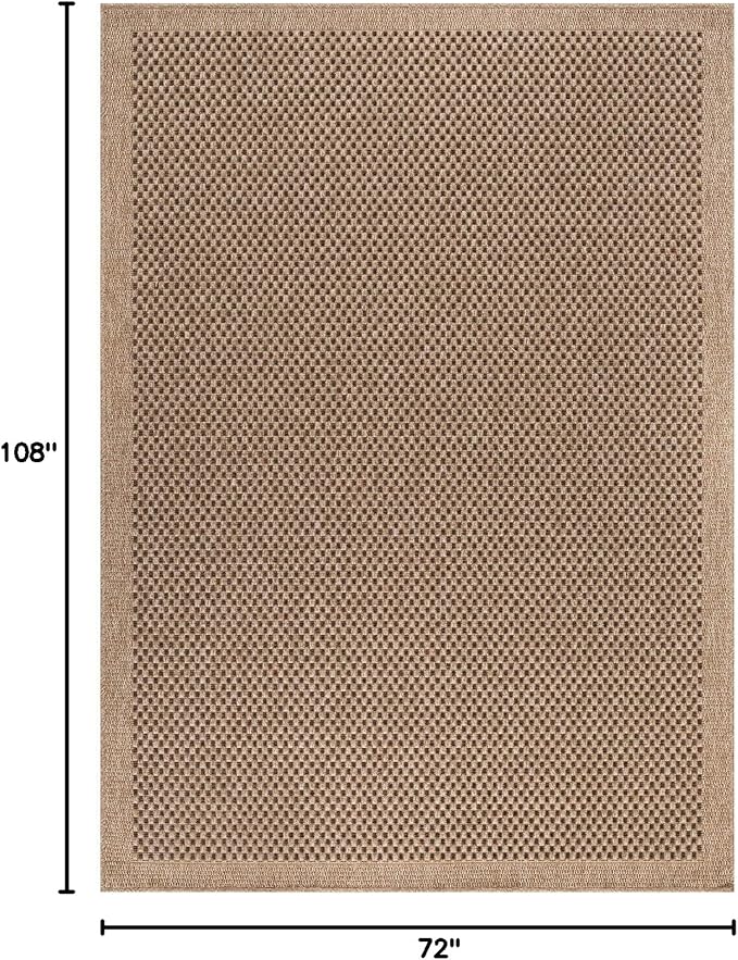 CAMILSON Easy Jute Rug 6x9, Indoor Outdoor Natural Color Fiber Area Rugs for Living Room Patio and Kitchen Rug, Sisal Boho Woven Design, Easy-Cleaning, Washable Outside Carpet Alfombras para(6 x 9)-Ruum Studio Home