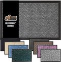 GORILLA GRIP 100% Waterproof All-Season WeatherMax Doormat 35x23, US Designed Natural Rubber, Stain and Fade Resistant, Low Profile Indoor Outdoor Door Mats, Easy Clean Patio Mat, Steel Chevron-Ruum Studio Home
