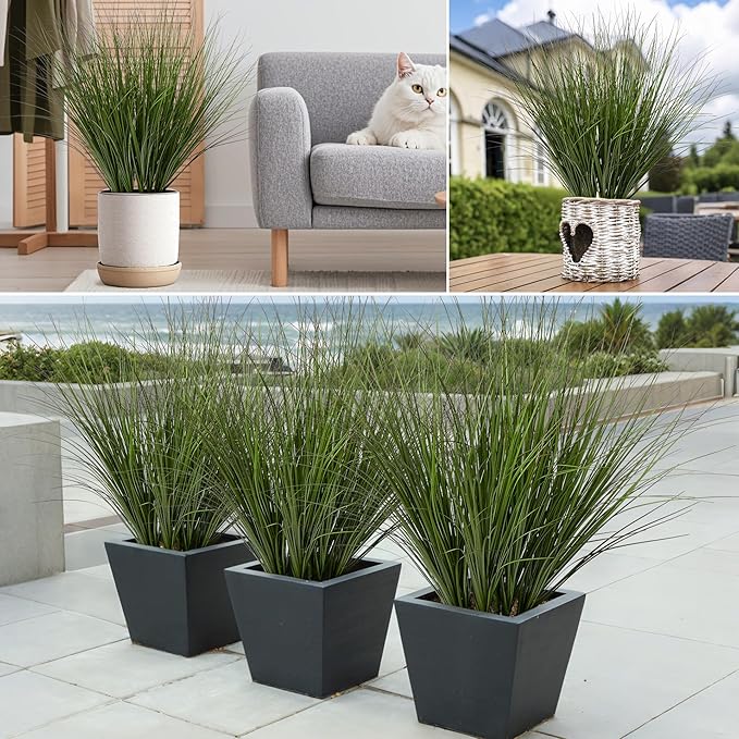 12PCS Fake Plants Artificial Wheat Grass Greenery Plastic Plants Fake Grass Artificial Plants for Outdoor Decor Artificial Grass Plant with Greenery Stems for Indoor Home Decoration 26.4"-Ruum Studio Home