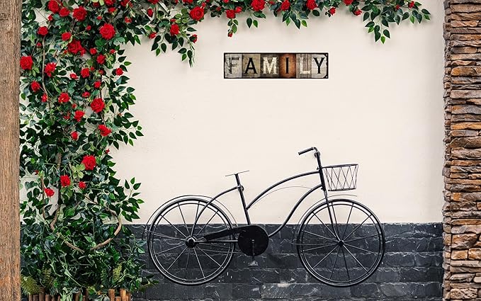 Vintage Tin Sign Retro Metal Family Signs for Home Decor Stylish Wall Art Plaques Gift for Home Bathroom Kitchen and Gothic Wall Decor in Every Room 16x4 in-Ruum Studio Home