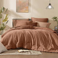 Monbix California King Comforter Set - 7 Pieces Cationic Dyeing Autumn Leaf Bed in a Bag Cal King Bed Sets with Comforter, Sheets, Pillowcases & Shams, Reversible Bedding Comforters Sets (108 * 92)-Ruum Studio Home