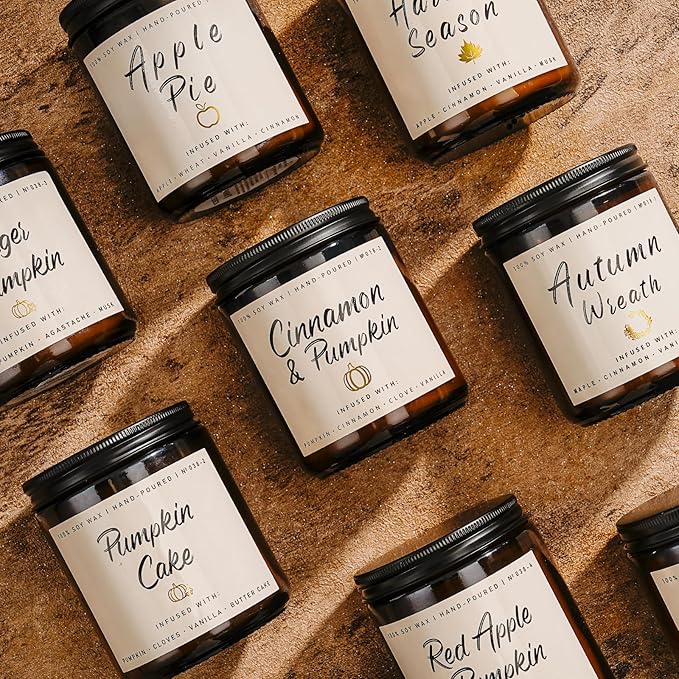 Auelife Fall Candle, Autumn Wreath Scented Soy Candles for Home, Aromatherapy Candle Gift Set for Women & Men, Cozy Fall Décor, 7oz – Perfect for Autumn Relaxation and Home Ambiance-Ruum Studio Home