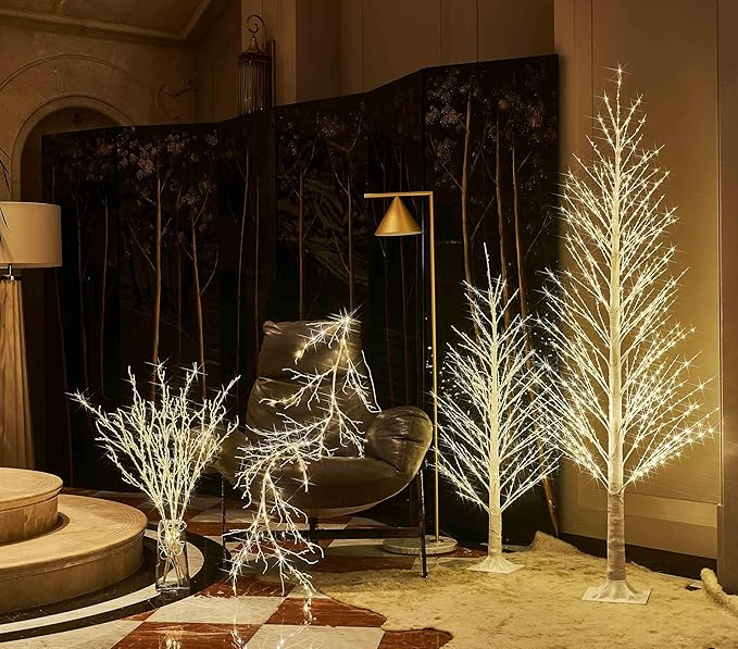 Birchlitland LED Alpine Trees 6FT 810L Warm White Fairy Lights, Lighted Trees for Indoor Outdoor Home Thanksgiving Christmas Holiday Decoration-Ruum Studio Home