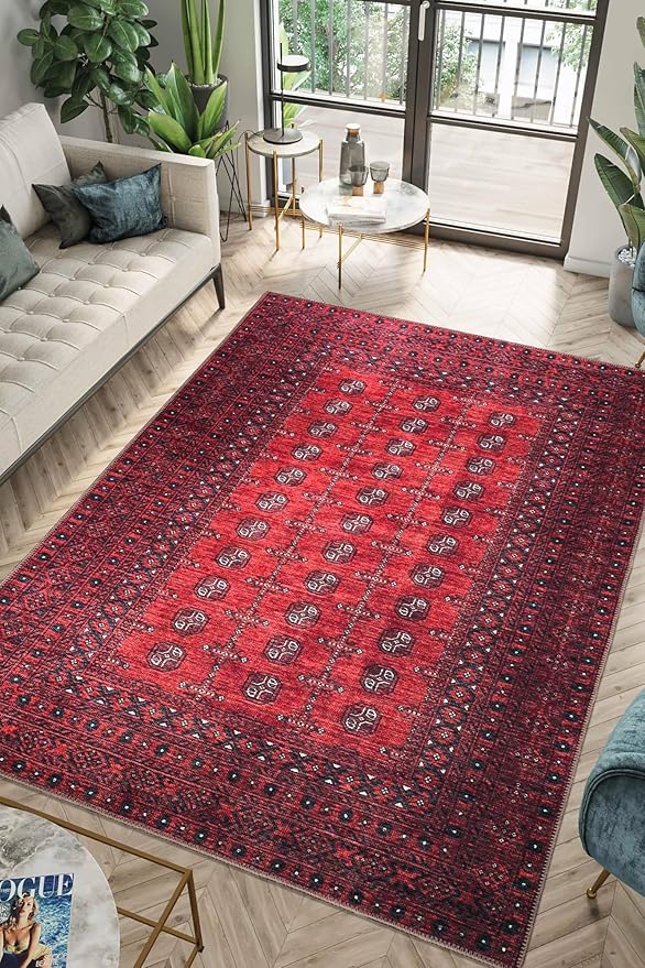 Keen Home Design 9x12 Rug - Machine Washable Area Rug with Non-Slip Backing, Ideal for Living Room, Dining Room, Bedroom - Vintage, Easy Clean, Durable, Low Pile Rug - (9' x 12')-Ruum Studio Home
