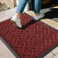 Yimobra Front Door Mat Outdoor Indoor 36x 24, All-Season, All-Weather, Heavy Duty Welcome Door Mats Outside Entrance, Non Slip Porch Patio Entrance Mat, Red-Ruum Studio Home