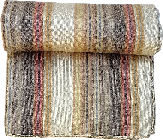Alpaca Wool Throw Blanket | Super Soft, Lightweight, Breathable and Hypoallergenic | Non-Itchy or Scratchy (Beige Brown Varicolored, Queen (U.S. Standard))-Ruum Studio Home