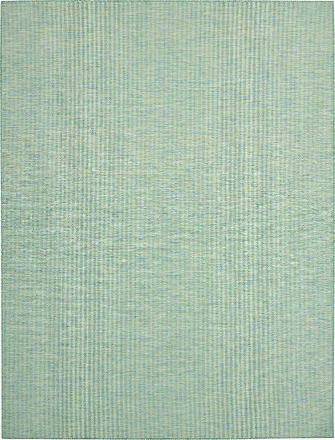 Nourison Positano Indoor/Outdoor Blue/Green 9' x 12' Area Rug, Easy Cleaning, Non Shedding, Bed Room, Living Room, Dining Room, Backyard, Deck, Patio (9x12)-Ruum Studio Home