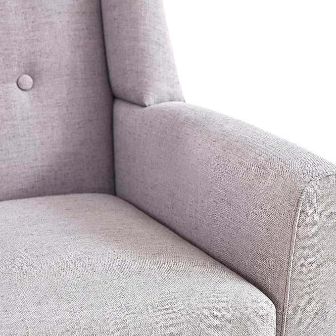 HUIMO Button-Tufted Accent Chairs Set of 2,Upholstered Reading Living Room Chair,Mid Century Modern Chair with Linen Fabric, Club Chair,Comfy Arm Chairs for Living Room,Bedroom,Light Grey-Ruum Studio Home