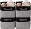 DECOMOMO Storage Baskets for Shelves - Fabric Closet Organizers and Storage Bins, Perfect Baskets for Organizing Closet Toys Nursery (Grey and Black, Large - 4 Pack)-Ruum Studio Home