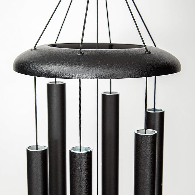 Corinthian Bells by Wind River - 30 inch Black Wind Chime for Patio, Backyard, Garden, and Outdoor Decor (Aluminum Chime) Made in The USA-Ruum Studio Home