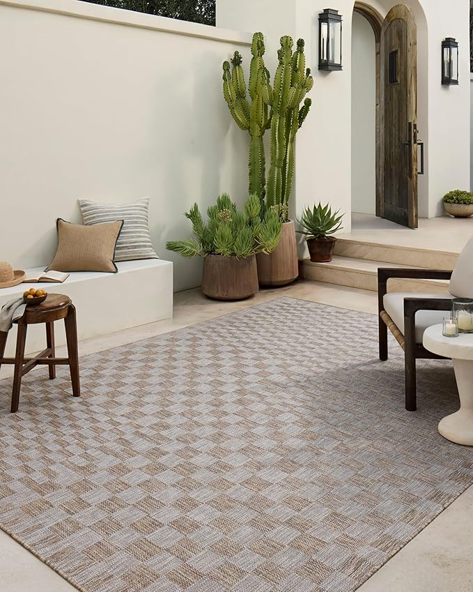 Loloi Amber Lewis Topanga Collection TOP-03 Natural/Dove 3'-11" x 5'-11" Indoor/Outdoor Accent Rug-Ruum Studio Home
