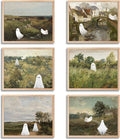 LANCHI95 6 Pcs 8x10 In Halloween Wall Art Prints, Vintage Witch Posters, Cute Ghost Pictures for Bedroom Decor (UNFRAMED)-Ruum Studio Home