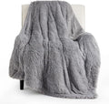 Bedsure GentleSoft Fuzzy Sherpa Faux Fur Twin Blanket Grey Cozy Gifts for Women Men, Soft Fleece Plush Warm Minky Thick Blanket Twin Size for Bed, Couch, Dorm Essentials Grey Room Decor Gifts, 60x80-Ruum Studio Home
