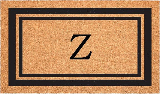Calloway Mills 152961830Z Black Border 18" x 30" Monogram Doormat, (Letter Z)-Ruum Studio Home