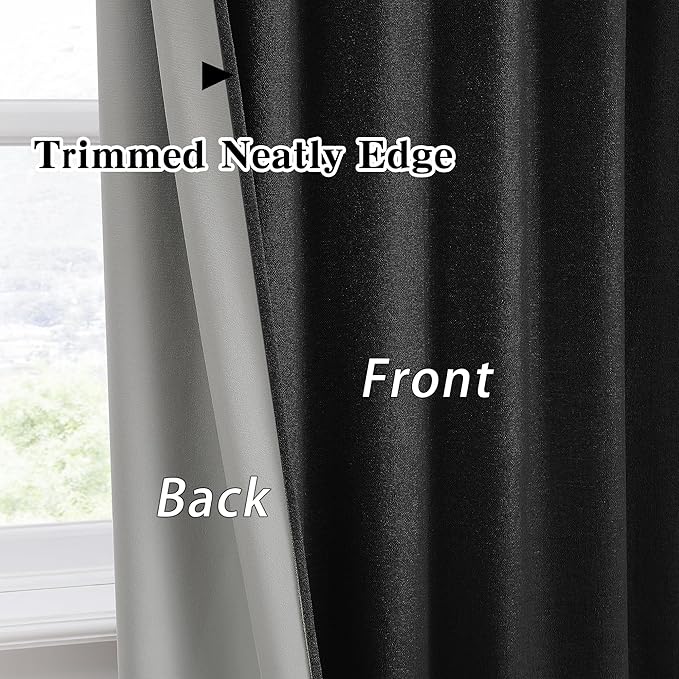 RAIN CITY Extra Wide Blackout Curtains 70 x 96 Inch Long, Linen Blend Black Out Pleated Curtains 2 Panels Set, Back Tab Pocket Textured Curtain for Home Office Patio Sliding Glass Door-Ruum Studio Home